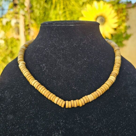 Vintage Handcrafted Boho Wooden Beaded Choket Necklace - Picture 1 of 3